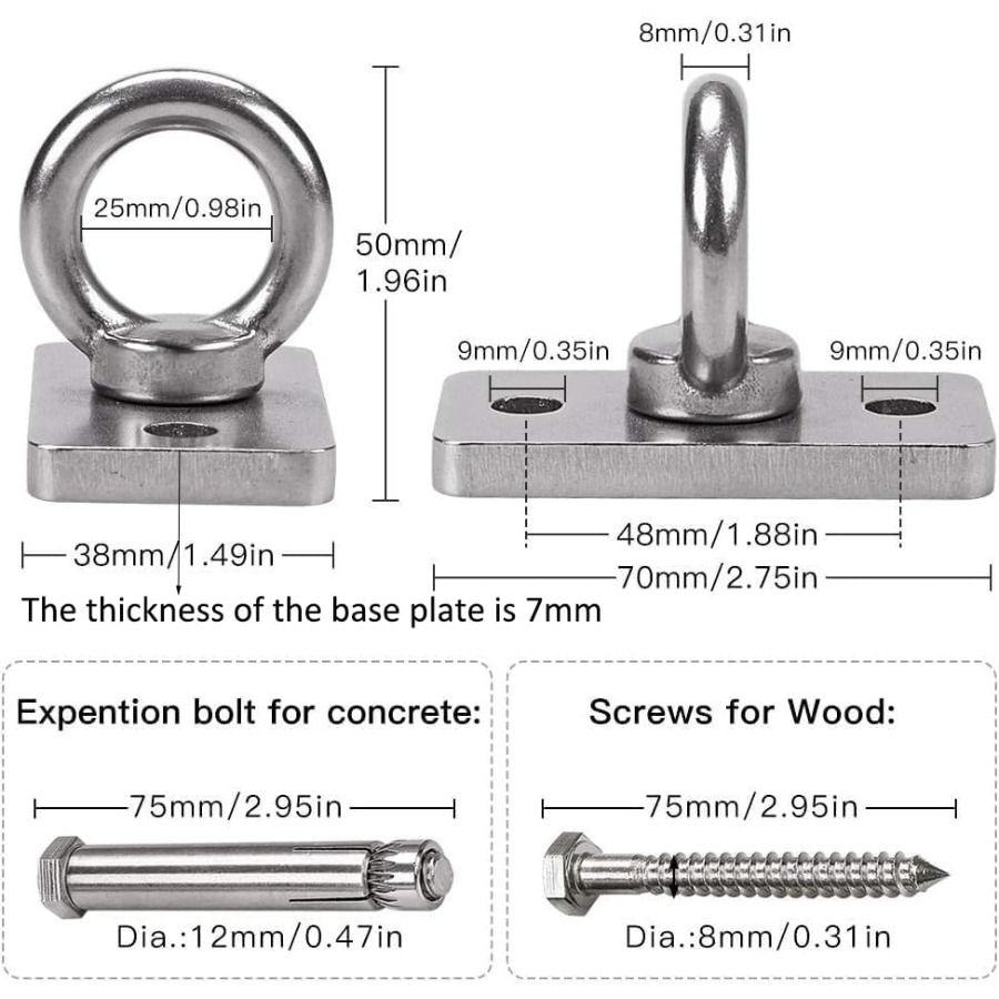Wall Ceiling Mount Bracket for - Battle Rope Anchor ulasan dan harga