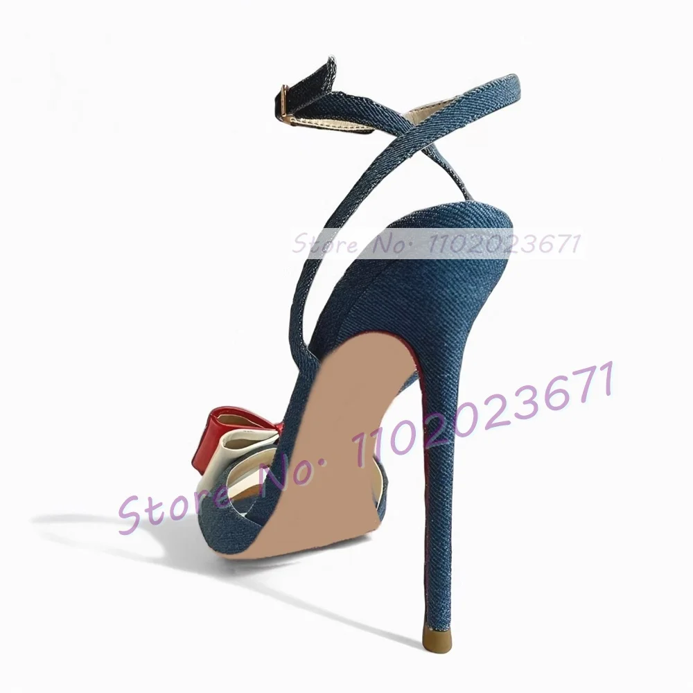 Gold Pointy Toe Denim Sandals  - Crossfit Outfit ulasan dan harga