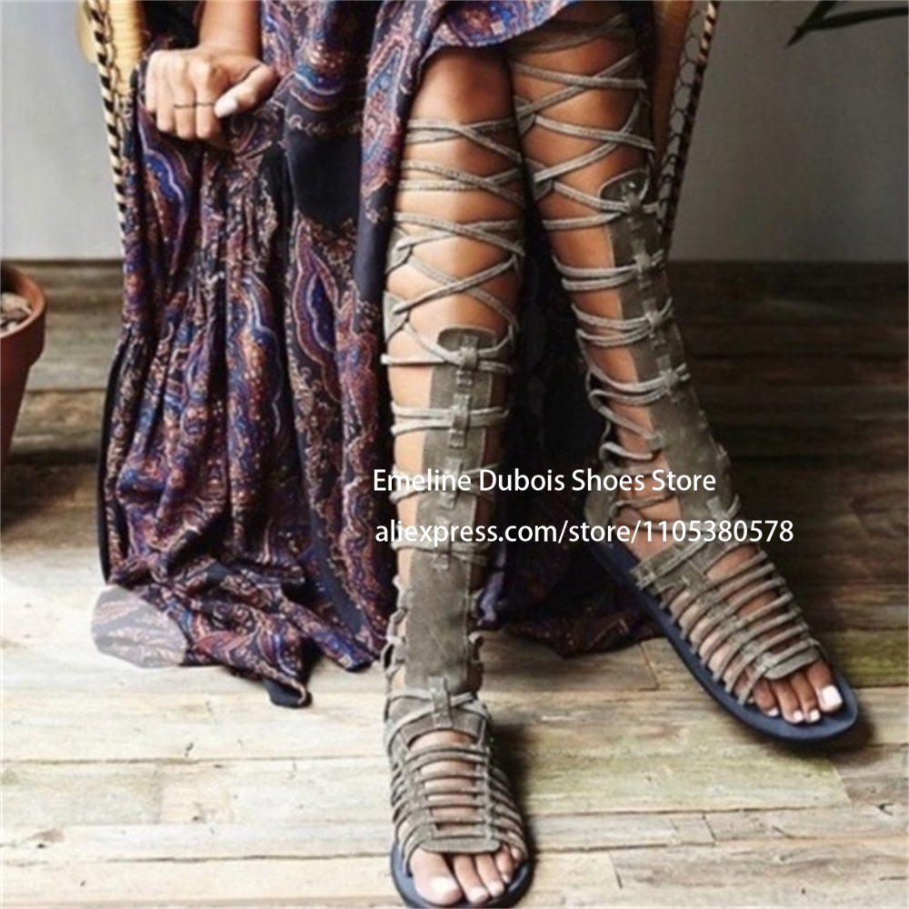 Suede Gladiator Flat Sandals K - Crossfit Outfit ulasan dan harga